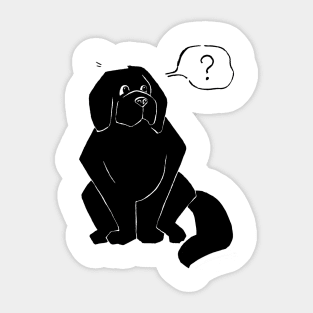 Newfie is puzzled Sticker